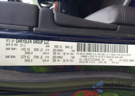 2012 Jeep Grand Cherokee Overland из США, поврежденный, VIN 1C4RJFCT2CC209465